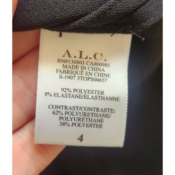 ALC Women's Sz. 4 Black Keyhole Front High Neck Sleeveless Top - Picture 4 of 7